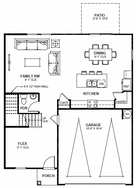 Floor plan for 3 beds, 2.5 baths, 2060 sqft